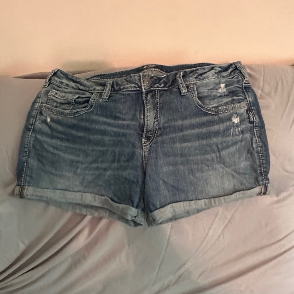 Silver Jean Shorts